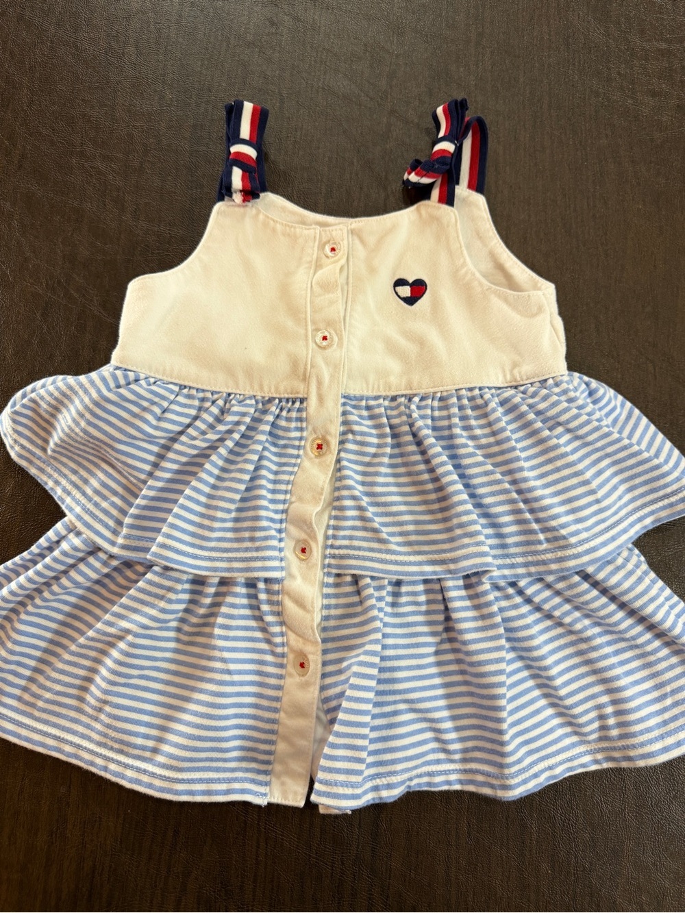 Tommy Hilfiger White Top with Blue & Red Accents Sz 3T
